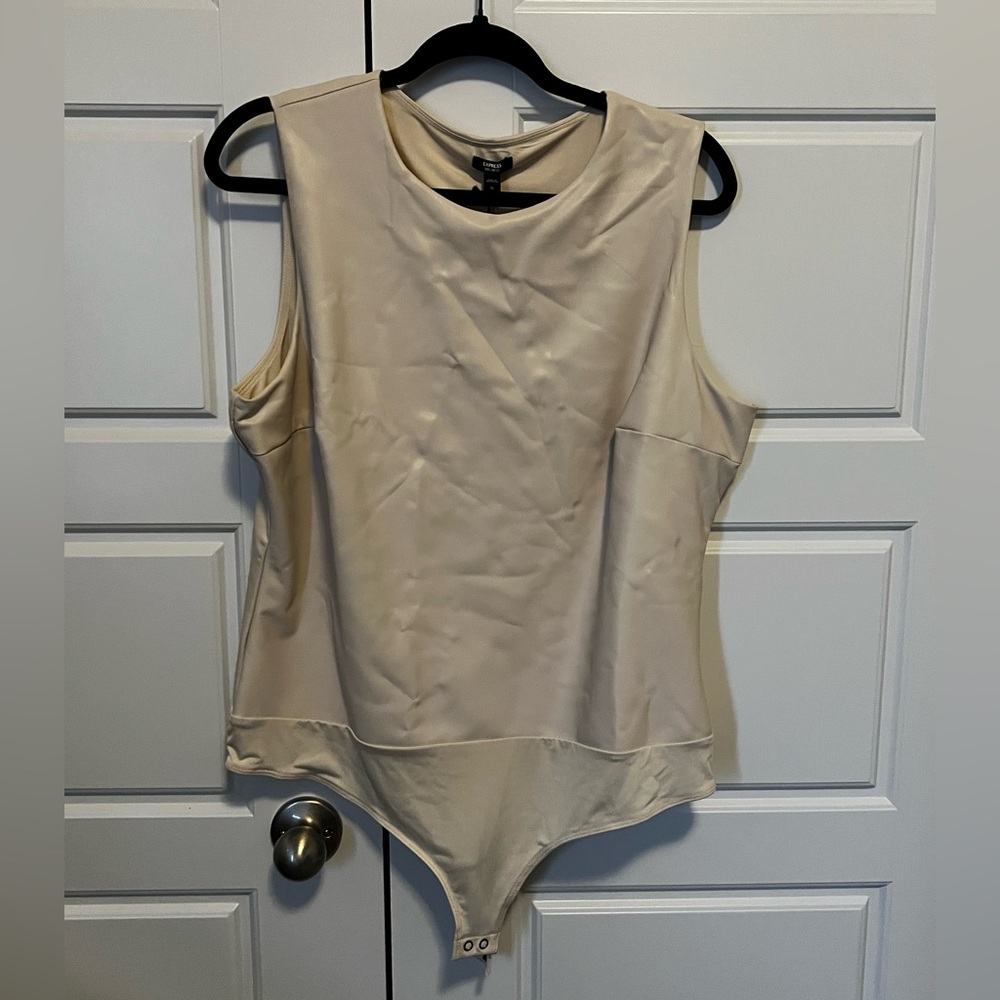 Express Cream Sleeveless Bodysuit
